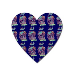 Jaw Dropping Horror Hippie Skull Heart Magnet by DinzDas