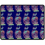 Jaw Dropping Horror Hippie Skull Fleece Blanket (Medium)  60 x50  Blanket Front