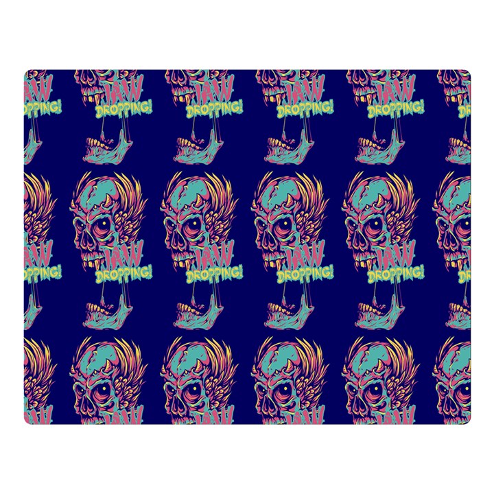 Jaw Dropping Horror Hippie Skull Double Sided Flano Blanket (Large) 