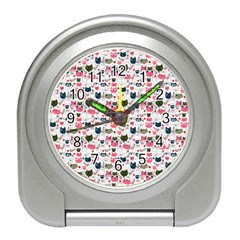 Adorable Seamless Cat Head Pattern01 Travel Alarm Clock by TastefulDesigns