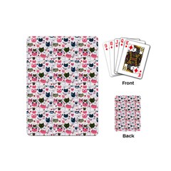 Adorable Seamless Cat Head Pattern01 Playing Cards Single Design (mini)