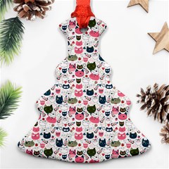 Adorable Seamless Cat Head Pattern01 Christmas Tree Ornament (two Sides)