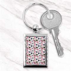 Adorable Seamless Cat Head Pattern01 Key Chain (rectangle) by TastefulDesigns