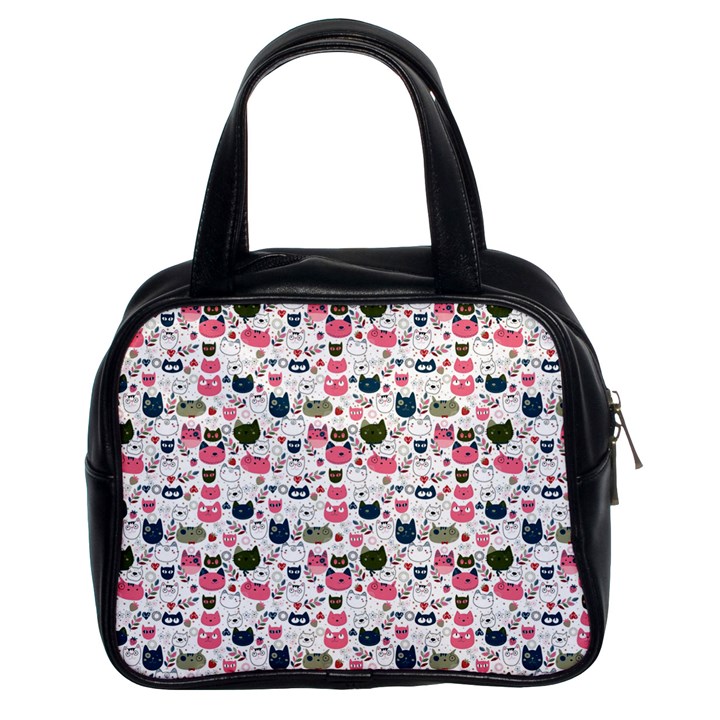 Adorable seamless cat head pattern01 Classic Handbag (Two Sides)