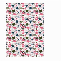 Adorable Seamless Cat Head Pattern01 Large Garden Flag (two Sides) by TastefulDesigns