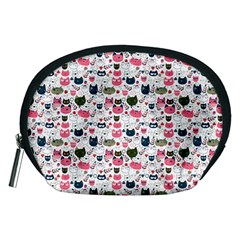 Adorable Seamless Cat Head Pattern01 Accessory Pouch (medium) by TastefulDesigns