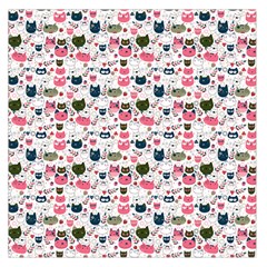 Adorable Seamless Cat Head Pattern01 Large Satin Scarf (square) by TastefulDesigns