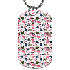 Adorable Seamless Cat Head Pattern01 Dog Tag (two Sides) by TastefulDesigns