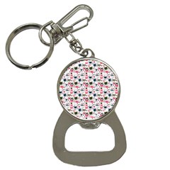 Adorable Seamless Cat Head Pattern01 Bottle Opener Key Chain by TastefulDesigns