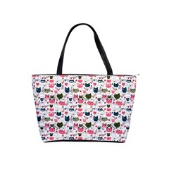 Adorable Seamless Cat Head Pattern01 Classic Shoulder Handbag by TastefulDesigns