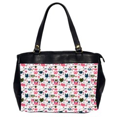 Adorable Seamless Cat Head Pattern01 Oversize Office Handbag (2 Sides) by TastefulDesigns