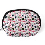 Adorable seamless cat head pattern01 Accessory Pouch (Medium) Back