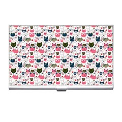 Adorable Seamless Cat Head Pattern01 Business Card Holder by TastefulDesigns