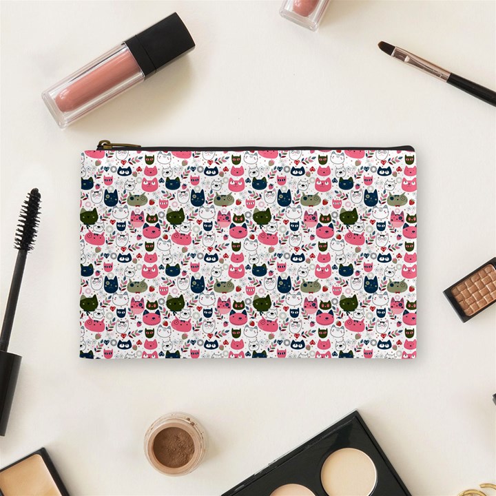 Adorable seamless cat head pattern01 Cosmetic Bag (Medium)