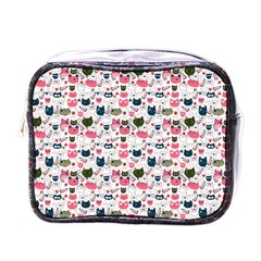 Adorable Seamless Cat Head Pattern01 Mini Toiletries Bag (one Side) by TastefulDesigns