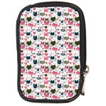 Adorable seamless cat head pattern01 Compact Camera Leather Case Front