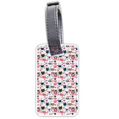 Adorable Seamless Cat Head Pattern01 Luggage Tag (one Side) by TastefulDesigns