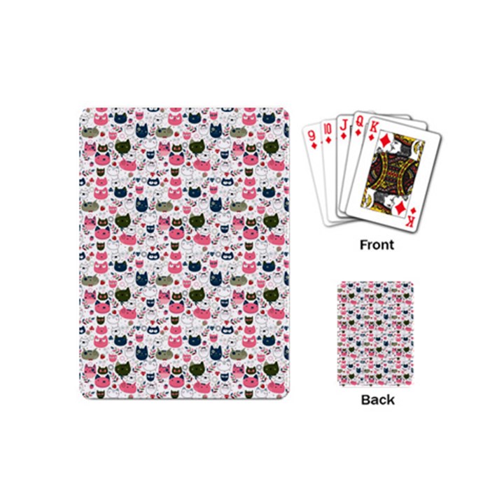 Adorable seamless cat head pattern01 Playing Cards Single Design (Mini)