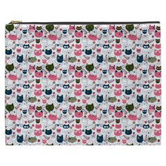 Adorable Seamless Cat Head Pattern01 Cosmetic Bag (xxxl) by TastefulDesigns