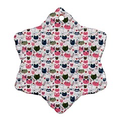 Adorable Seamless Cat Head Pattern01 Ornament (snowflake)