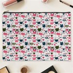 Adorable seamless cat head pattern01 Cosmetic Bag (XXXL) Front