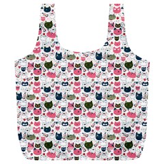 Adorable Seamless Cat Head Pattern01 Full Print Recycle Bag (xl) by TastefulDesigns