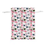 Adorable seamless cat head pattern01 Lightweight Drawstring Pouch (M) Back