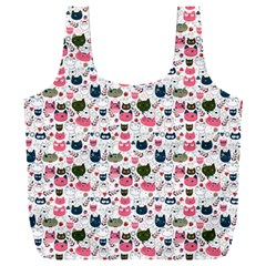 Adorable Seamless Cat Head Pattern01 Full Print Recycle Bag (xxl) by TastefulDesigns