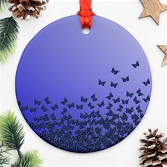 Gradient Butterflies Pattern, Flying Insects Theme Ornament (round) by Casemiro