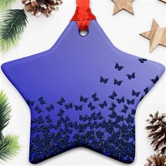 Gradient Butterflies Pattern, Flying Insects Theme Ornament (star) by Casemiro