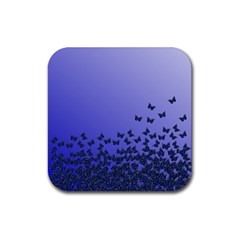 Gradient Butterflies Pattern, Flying Insects Theme Rubber Coaster (square)  by Casemiro