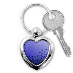 Gradient Butterflies Pattern, Flying Insects Theme Key Chain (heart) by Casemiro