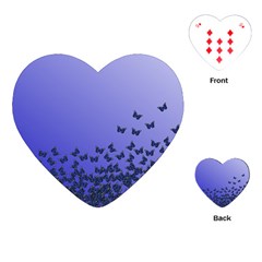 Gradient Butterflies Pattern, Flying Insects Theme Playing Cards Single Design (heart)