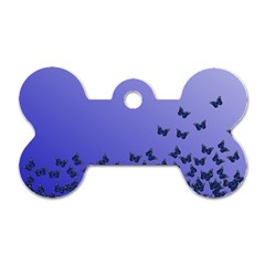 Gradient Butterflies Pattern, Flying Insects Theme Dog Tag Bone (two Sides) by Casemiro