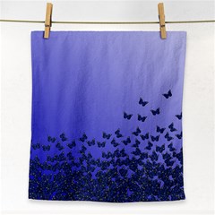 Gradient Butterflies Pattern, Flying Insects Theme Face Towel by Casemiro