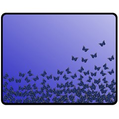 Gradient Butterflies Pattern, Flying Insects Theme Fleece Blanket (medium)  by Casemiro