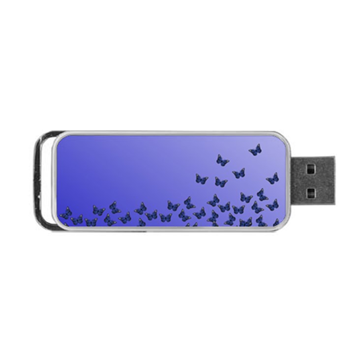 Gradient Butterflies pattern, flying insects theme Portable USB Flash (Two Sides)