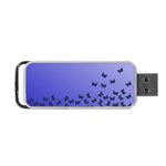 Gradient Butterflies pattern, flying insects theme Portable USB Flash (Two Sides) Back