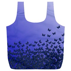 Gradient Butterflies Pattern, Flying Insects Theme Full Print Recycle Bag (xxl)