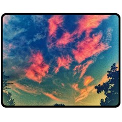  Brushstroke Skies Fleece Blanket (medium)  by okhismakingart