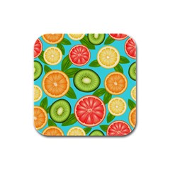 Fruit Love Rubber Square Coaster (4 Pack)  by designsbymallika