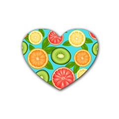 Fruit Love Rubber Coaster (heart)  by designsbymallika