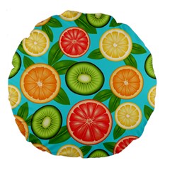 Fruit Love Large 18  Premium Flano Round Cushions by designsbymallika