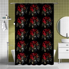 Middle Ages Knight With Morning Star And Horse Shower Curtain 48  X 72  (small)  by DinzDas