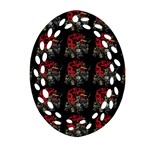 Middle Ages Knight With Morning Star And Horse Oval Filigree Ornament (Two Sides) Front