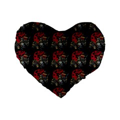 Middle Ages Knight With Morning Star And Horse Standard 16  Premium Heart Shape Cushions by DinzDas