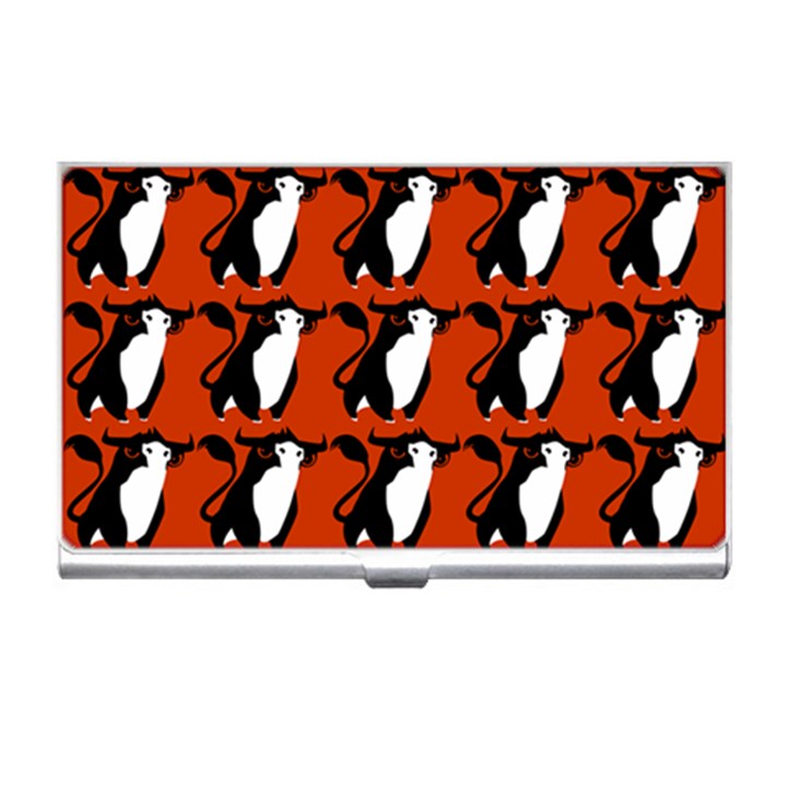  Bull In Comic Style Pattern - Mad Farming Animals Business Card Holder