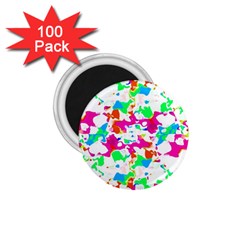 Bright Multicolored Abstract Print 1 75  Magnets (100 Pack)  by dflcprintsclothing