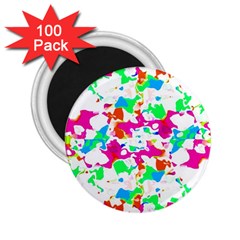 Bright Multicolored Abstract Print 2 25  Magnets (100 Pack) 