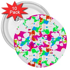 Bright Multicolored Abstract Print 3  Buttons (10 Pack) 